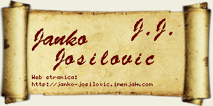 Janko Jošilović vizit kartica